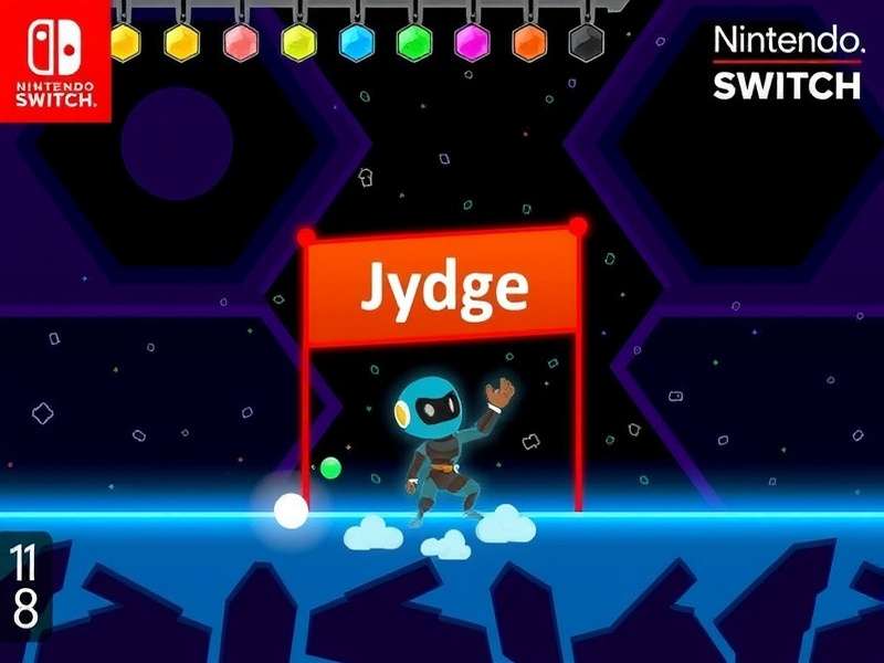 Jydge Nintendo Switch gameplay screenshot showing the cyberpunk city and character