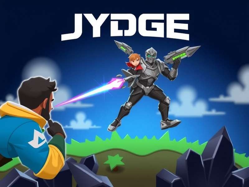 Jydge Mod Apk gameplay screenshot showing enhanced weapons and visuals