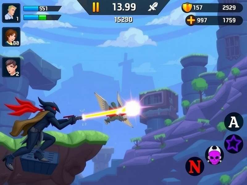 Jydge Android APK gameplay screenshot showing the cybernetic judge in action