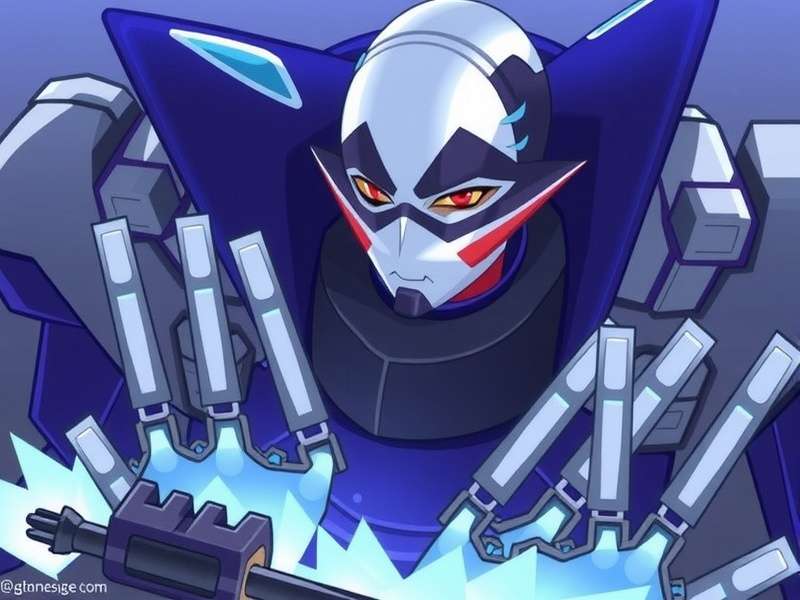 Jydge in action within a neon-lit city corridor, firing the Gavel at hostile targets