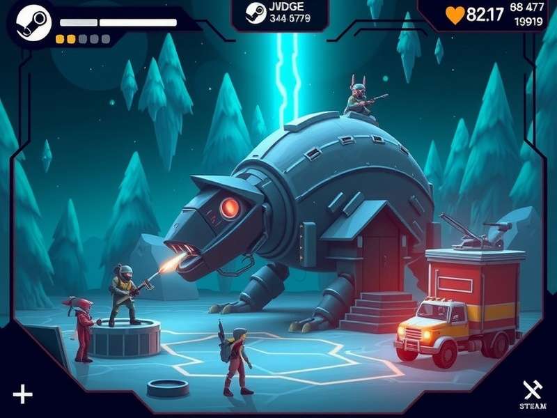 Jydge gameplay screenshot showing cyberpunk city and action