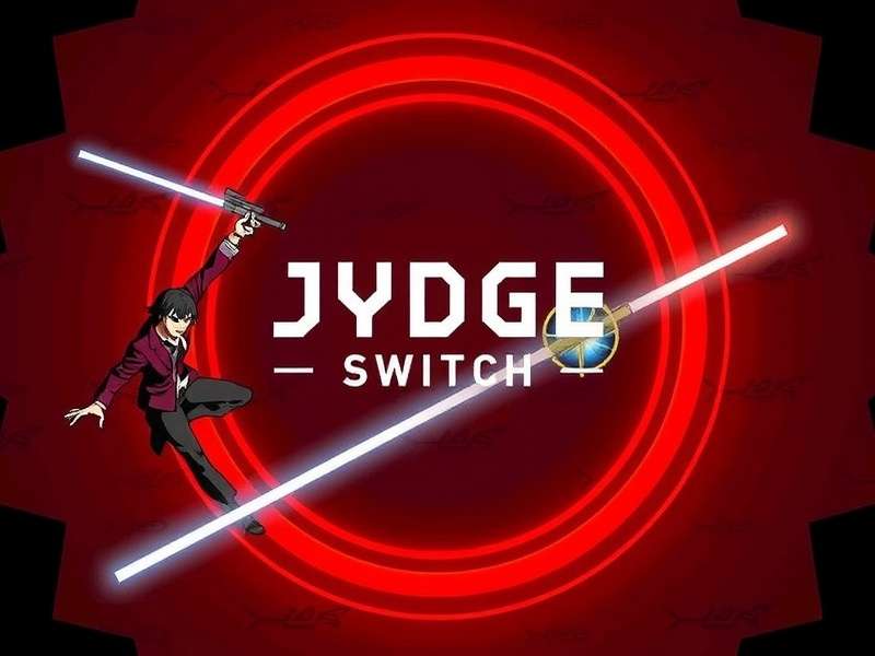 Jydge gameplay on Nintendo Switch showing cybernetic judge in action