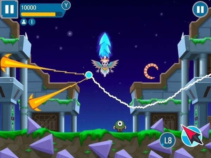 Jydge Android gameplay screenshot showing neon city and cyberpunk visuals