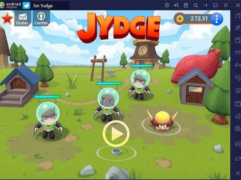 Jydge Android gameplay screenshot showing the Judge in action in a cyberpunk city