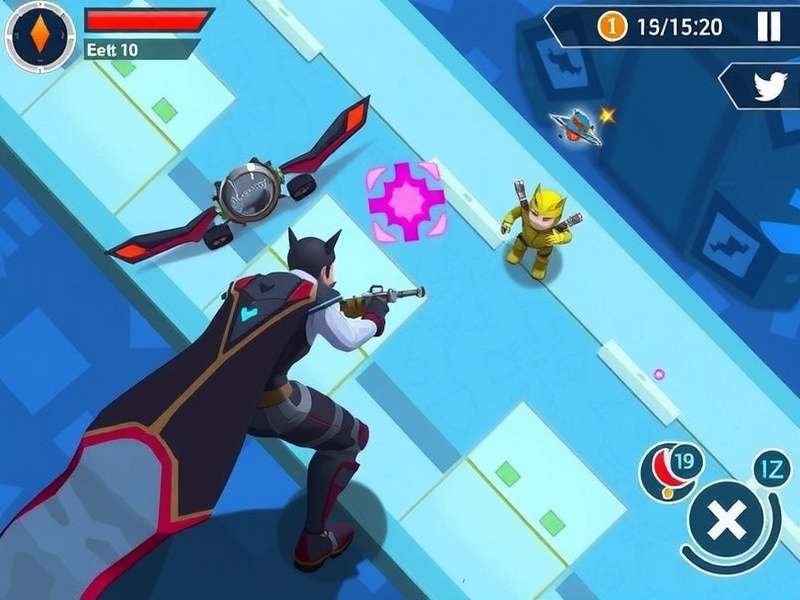 Jydge Android Apk gameplay screenshot showing cyberpunk city and judge character