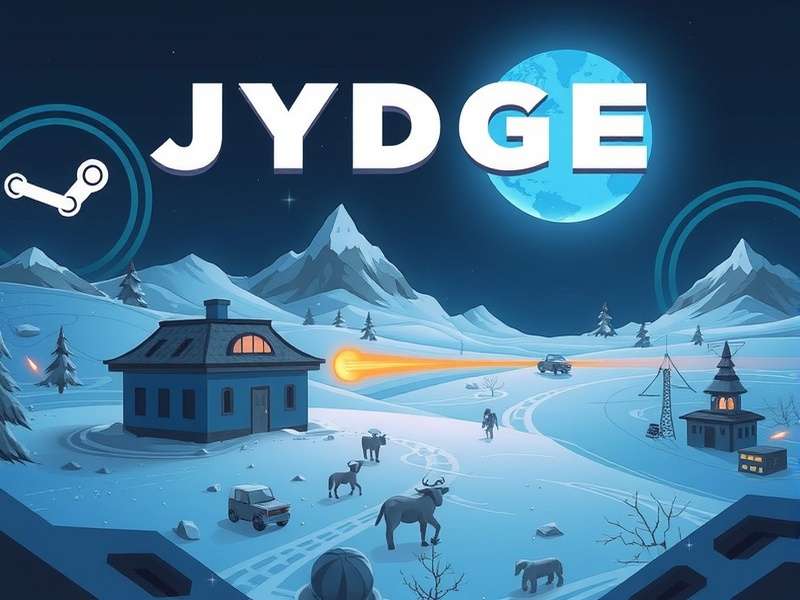 JYDGE Game Steam screenshot showing cyberpunk city and action