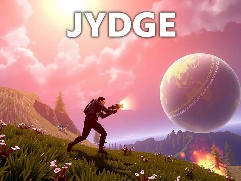 Jydge Xbox One cyberpunk top-down shooter action scene with neon lights and futuristic cityscape