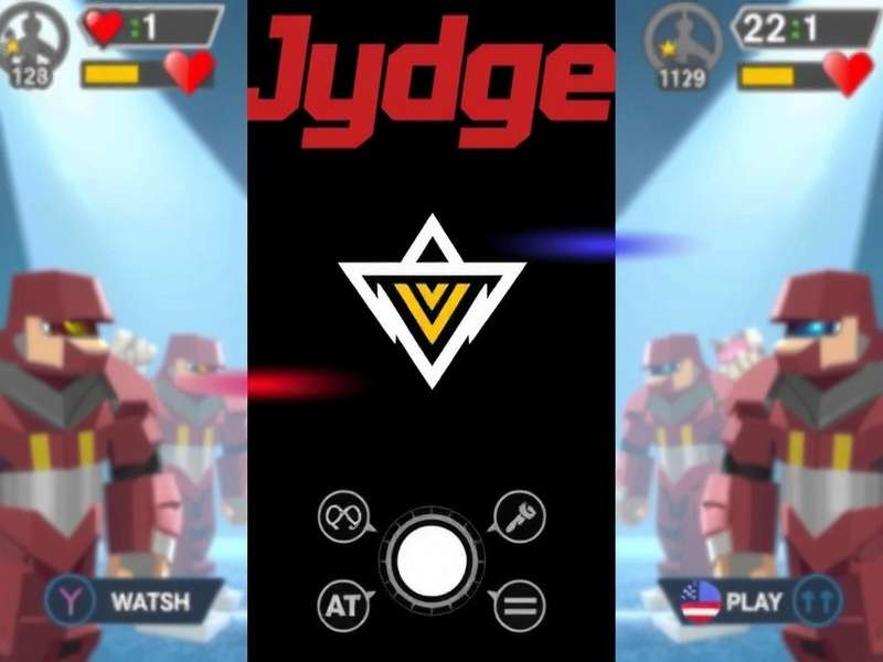 Jydge Android Apk gameplay screenshot showing cyberpunk city with neon lights and tactical HUD