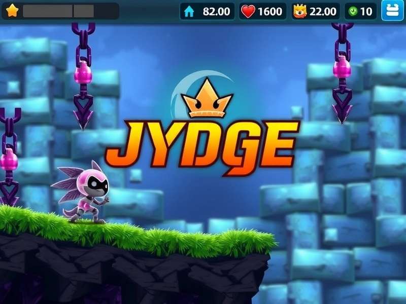 Jydge Ios gameplay screenshot showing neon-lit cyberpunk city with tactical combat interface