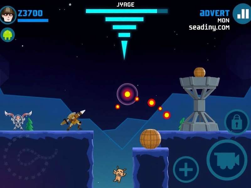 Jydge Android game cyberpunk action scene with neon lights and tactical combat