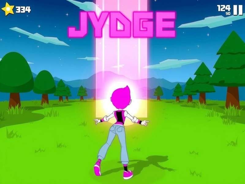 JYDGE Nintendo Switch gameplay screenshot showing neon-lit cyberpunk streets with HUD elements.